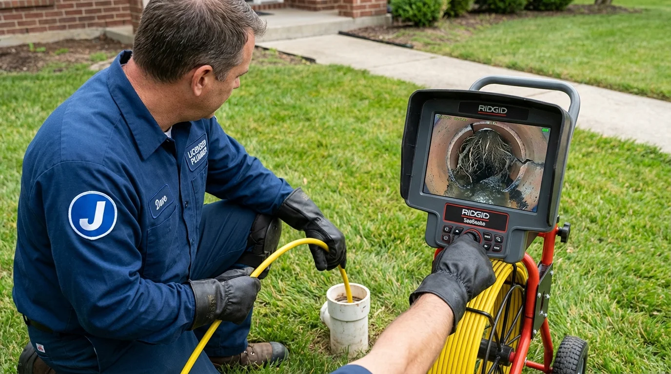 Sewer camera inspection being performed by Johns Plumbing LLC in Santa Barbara
